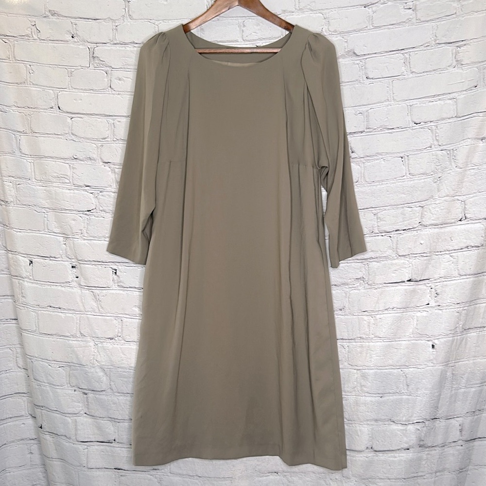 Seventy Mushroom Tan Colored Long Sleeve Dress Size Large Excellent Condition